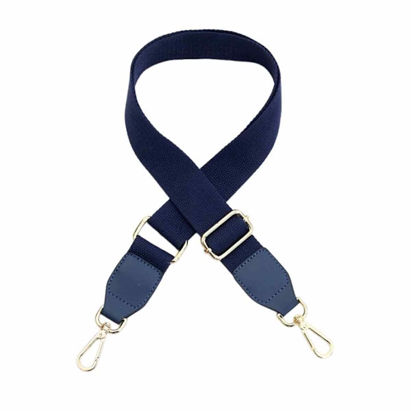 Bred Väskrem Justerbar Canvas Ersättningsrem Crossbody Handväska Axelremsrem Navy Blue