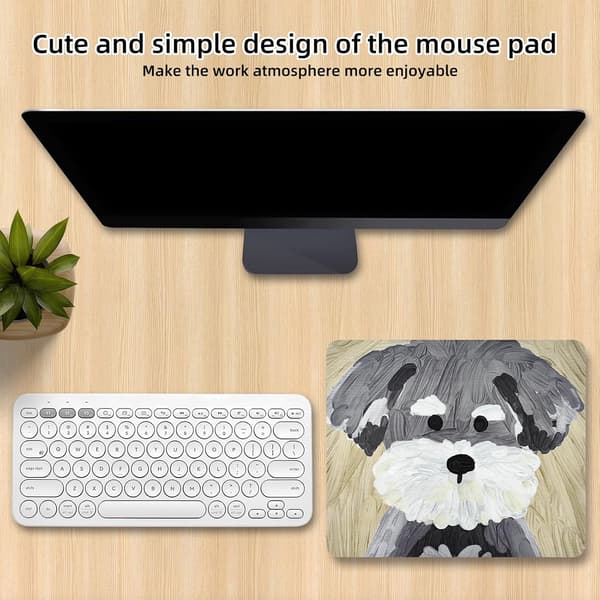 (Schnauzer) Hund Musematte Søt Musematte Store Musematter for Datamaskiner Bærbar PC Skrivebordstilbehør Gaming Musematte, Bærbar O