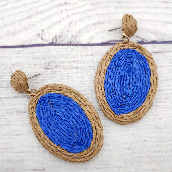Raffia örhängen smycken för kvinnor, unika sommarhalm vävda
