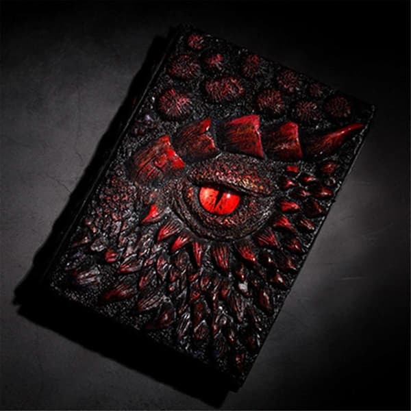 3D Drage Hardcover Skulptur Dagbog, Antik Håndlavet Longan Polystone Blank Håndværk Skrive Skitse Notesbog Daglig Notesblok