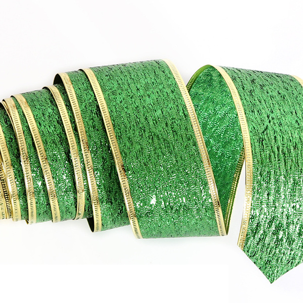 St Patrick's Day Green Glitter Wired Ribbon for Gift Wrapping,