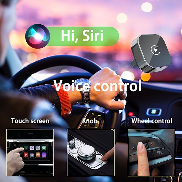 CarPlay/Android Auto trådløs adapter: Kablet-til-trådløs bilkoblingsboks
