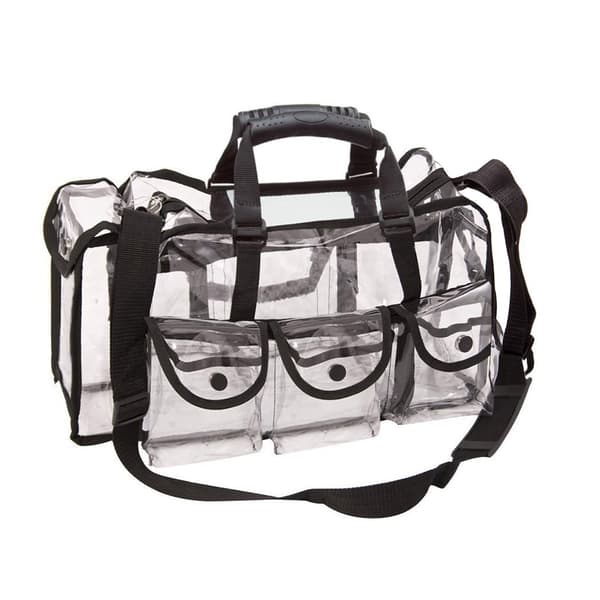 Gennemsigtig makeuptaske til rejser med 6 store udvendige lommer