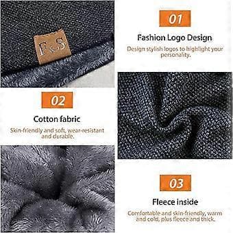 Unisex Blød Bomulds Hue Varm Softshell Huer Vinterhatte Moderne Komfortable Bløde Huer Sort