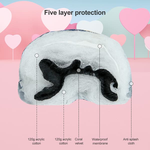 Skihansker for barn, vinterstil, fleece, tykke, varme hansker - Lilla S