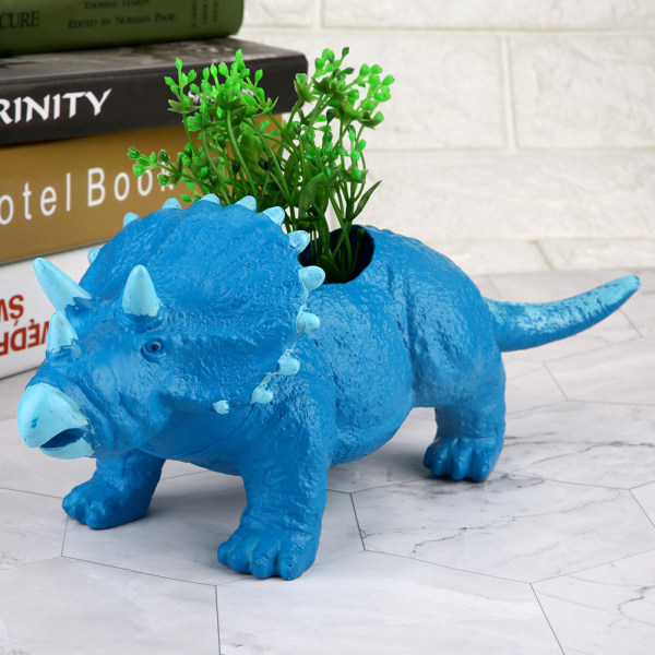 Dekorativ suckulentkruka i plast Härlig djur Triceratops