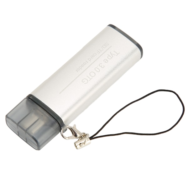 Minneskortläsare Plug and Play Aluminiumlegering USB C 3.0 OTG Lagringskortläsare med Snoddhål för Windows för LINUX