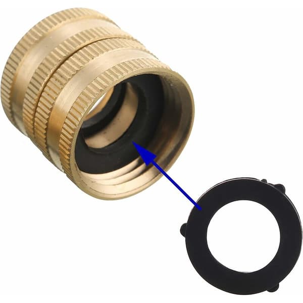 Haveslangeadapter, han til han, hun til hun, 3/4'' messing