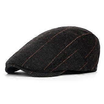 Mellomaldrende og eldre peaked cap justerbar klassisk beret flat cap (svart)