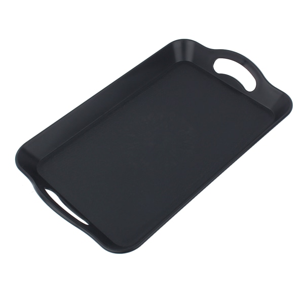 Rektangulär plastbricka serveringsbricka för mat med handtag för