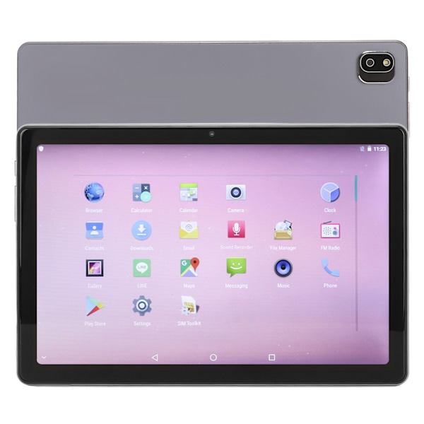 10,1 tums surfplatta 8-kärnig CPU 6GB RAM 128GB ROM 6000mah batteri för Android 11 2,4G 5G WIFI IPS Bärbar surfplatta 100–240V Blå EU-kontakt