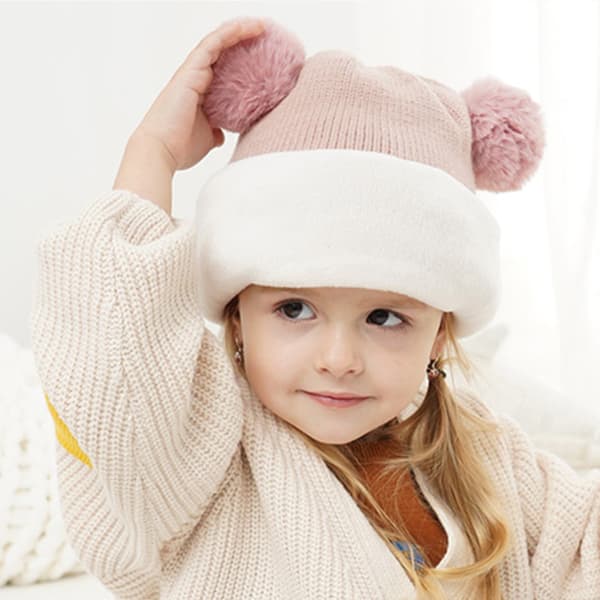 1 st Baby Vintermössa Halsduk Set, Unisex Spädbarn Småbarn Barn Mössa Halsduk Pink