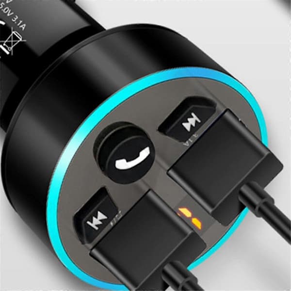 FM-sender Stereo Bil MP3-spiller 3.1A Hurtiglading Dobbel USB-lader Bil Bluetooth 5.0 Håndfrisett FM-modulator A