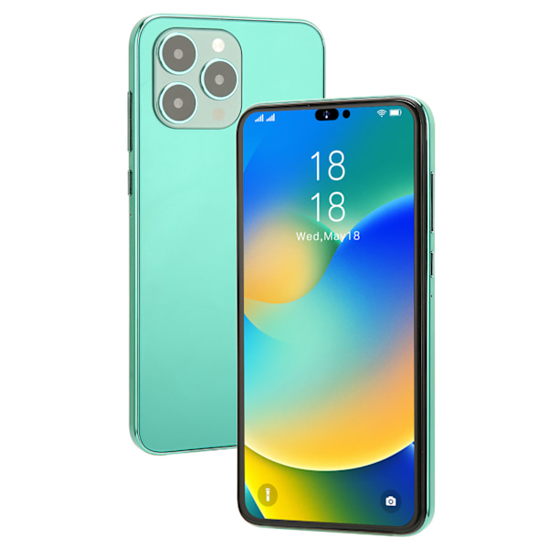 Olåst Smartphone 6,1 tum 4G-nätverk 4GB RAM 64GB ROM Ansiktsupplåsning Mobiltelefon för Android 11 100‑240V Grön EU-kontakt