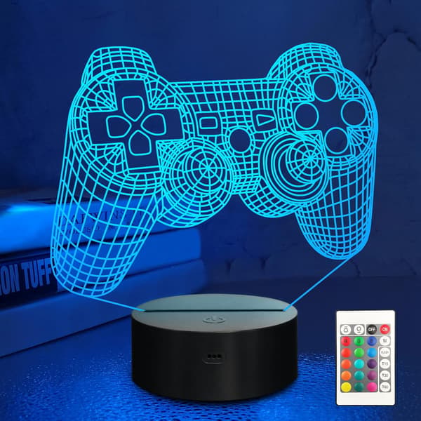 3D Spil Kontrol Lampe Natlys Illusion Lampe til Børn, 16 Farver