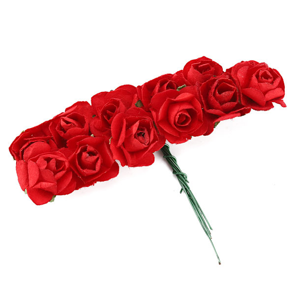 144 st miniatyrpappersblommor handgjorda DIY konstgjorda rosor för