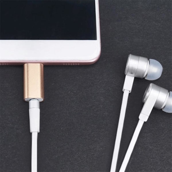 Typ-C till 3,5 mm AUX-jack hörlurar USB-C hörlursadapter Ljud silver C silver C