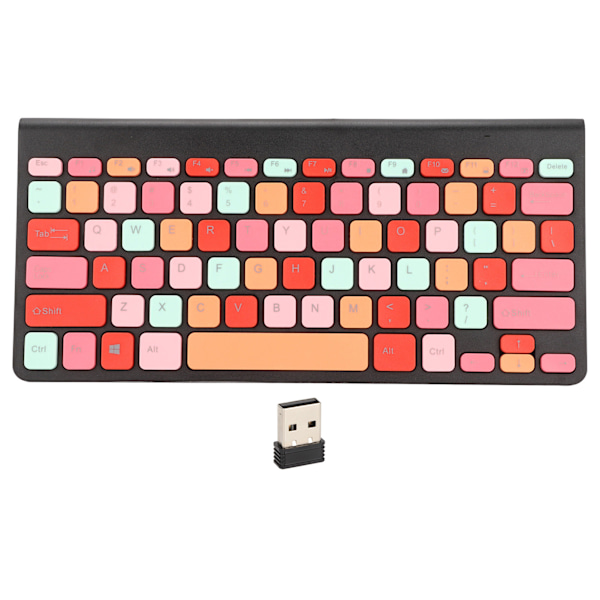 Tangentbord Universal 2.4GHz 78 Tangenter Automatisk Energisparande Mini USB Trådlöst Blandfärgstangentbord