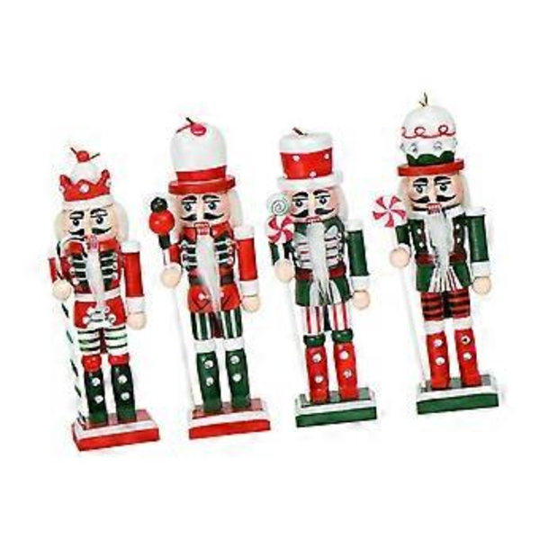 4x Trä Nötknäppare Figurer Sovrum Julprydnad Juldekoration