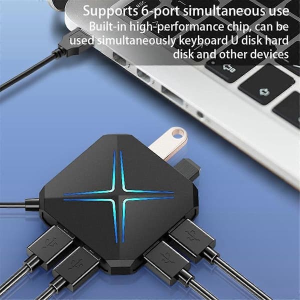 10-i-1 USB HUB Dockingstasjon, USB lydadapter for PC, bærbare datamaskiner, stasjonære datamaskiner, stereolydkort med 3,5 mm grensesnitt