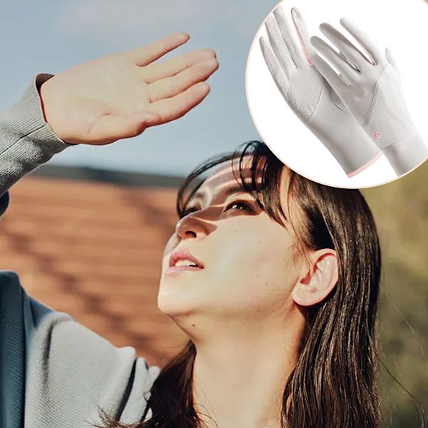 Solskyddshandskar Is-silke Svalkande Andningsbara Halkskydd Sommar UV-skyddshandskar för Cykling Ridning Bilkörning