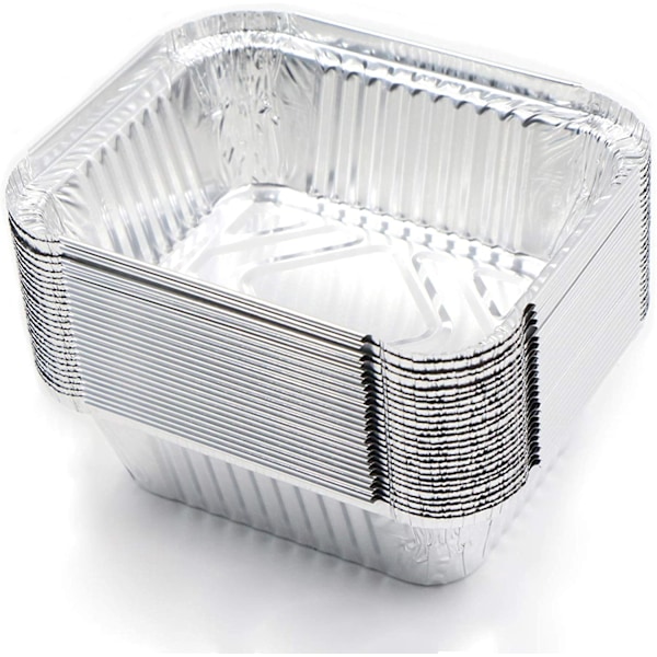 Droppbrickor, grillbricka, gryta - förpackning med 125 engångsbrickor av aluminiumfolie, lämpliga för bakning, stekning, matlagning, liten behållare 20 individuell