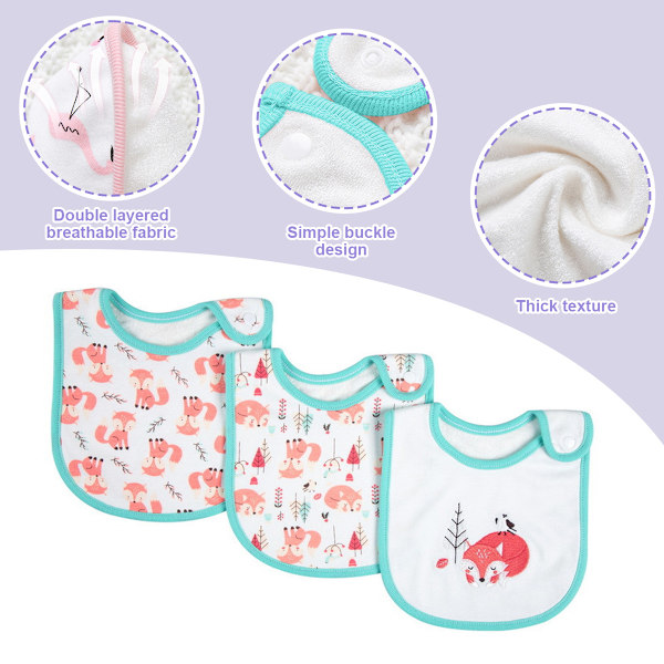 Babyhaklappar Mjuka och Absorberande Ekologisk Bomull Bandana Dregelhaklappar Set för Pojkar Flickor Nyfödda 0-36 Månader Style 1