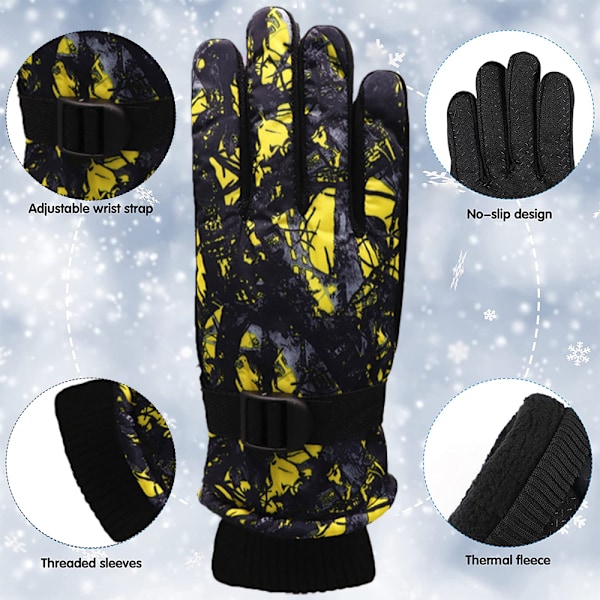 Vinterskidhandskar Vattentäta Vindtäta Snöhandskar Unisex Foder Varma Handskar