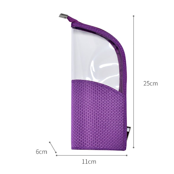 Dam Handhållen Halvrund Transparent Sminkväska Sminkborste Organizer Väska purple