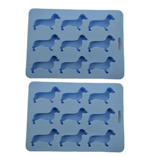 Dachshund-formet silikonisbitform, egnet for isproduksjon til drikke, godteri, kjeks, cupcake-dekorasjon A