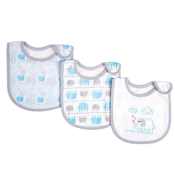 Bebis Haklappar Mjuka Absorberande Ekologisk Bomull Saran Wrap Dregelhaklappar Set (0-36 månader för baby pojke, baby flicka, nyfödd) Style 2