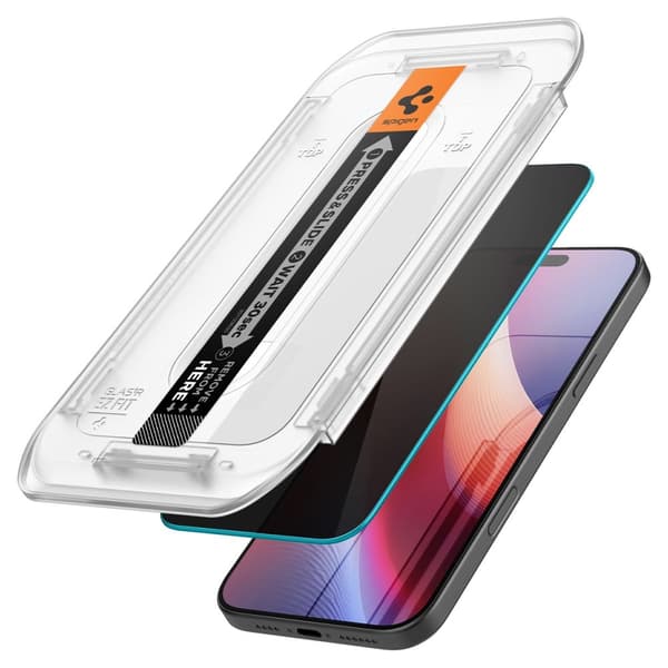 Spigen iPhone 16 Pro 2-PACK Skjermbeskytter GLAS.tR \"Ez Fit\" Privacy