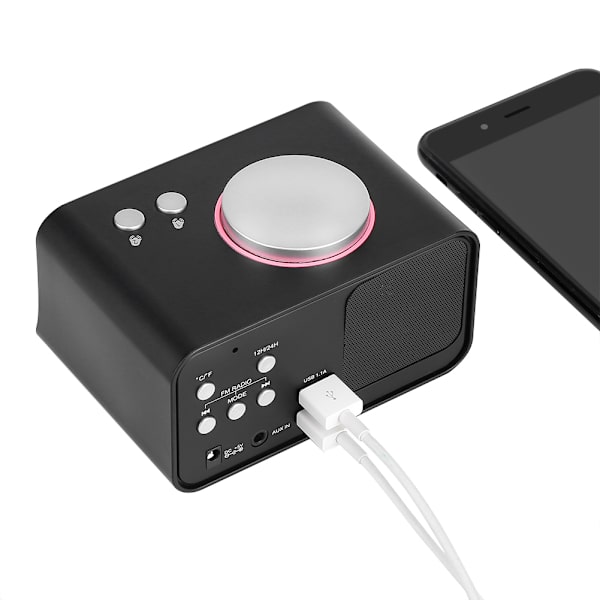 Digital LCD-väckarklocka FM-radio med högtalarfunktion + Dubbel