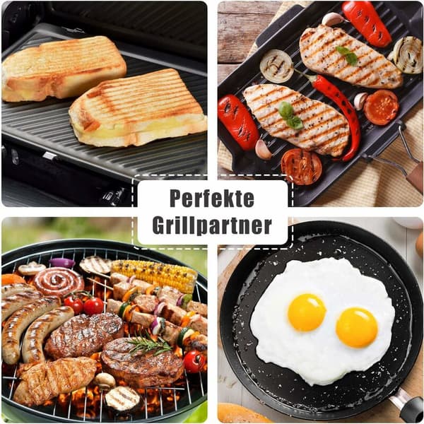 4 stk BBQ-verktøy, Premium rustfritt stål BBQ-tilbehør med tre