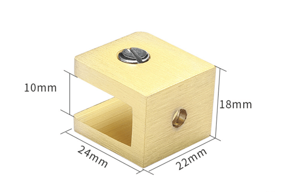 Sæt med 4 glasklemmer uden boring (til 8-10 mm glas, guld), 2
