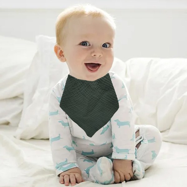 Musslin Haklappar för Bebisar, Mjuka Triangulära Baby Bandana Dregelhaklappar för Pojkar och Flickor, Enfärgade Haklappar för Dreglande och Tandsprickning Style 2