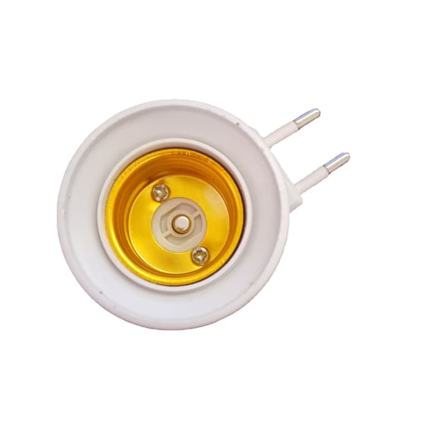 LED-lampe E27 Hannkontakt EU-pluggadapterkonverter for pære