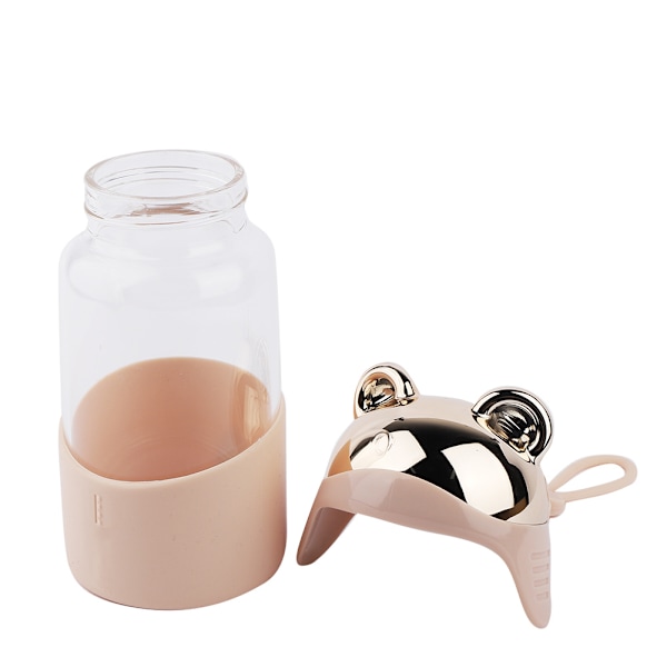 340 ml söt björnformad barn bärbar glas transparent vatten