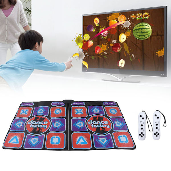Vikbar Dansmatta för Barn, Upplyst Dansmatta med 8 Knappar med USB Halkfri StepMania Danssteg Dansmatta Pad Filt med Hög Elasticitet
