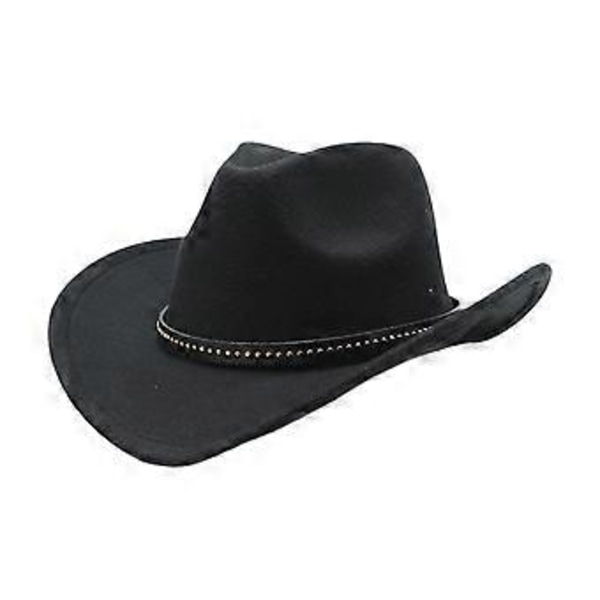 Western Cowboy Hat Mode Fedora til Rollespil Festlig Cosplay Gave Performance (Sort)