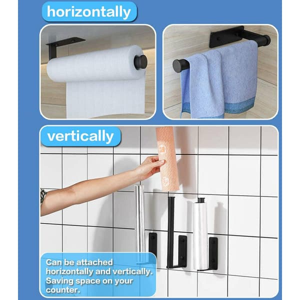 2-pack självhäftande hushållspappershållare i stål