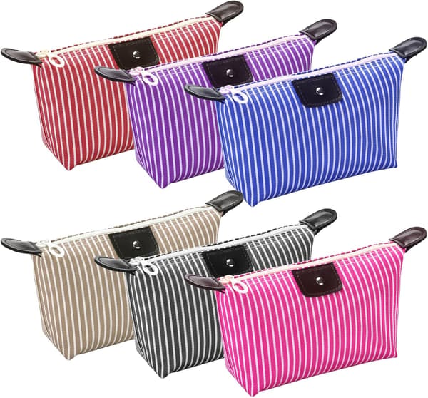 Toalettsats, 6-pack Små Vattentäta Resekosmetiska Väskor, Nylon