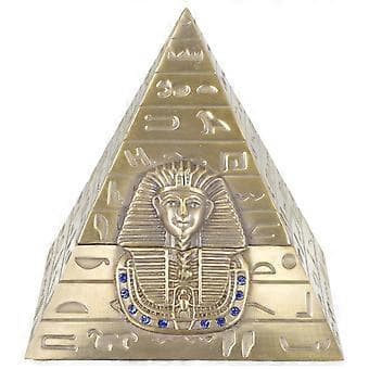 Ægyptisk pyramideformet smykkeskrin, metalpyramide dekoration, pyramide opbevaringsbeholder