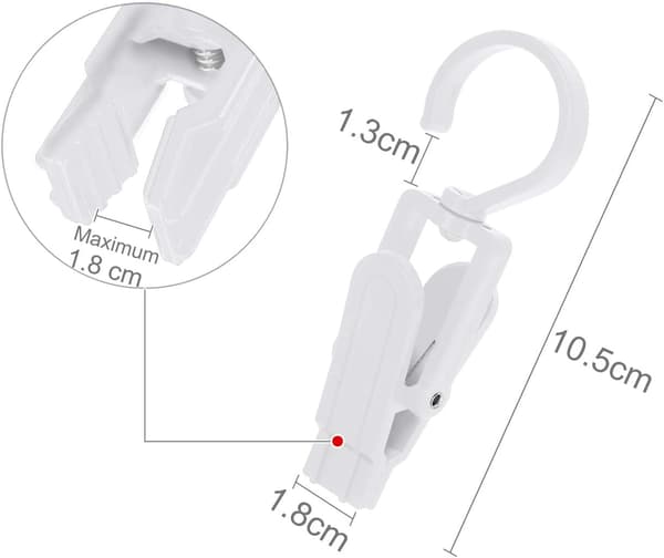 20 store klesklyper, vindbeskyttelsesklemme, plastklype, kan rotere