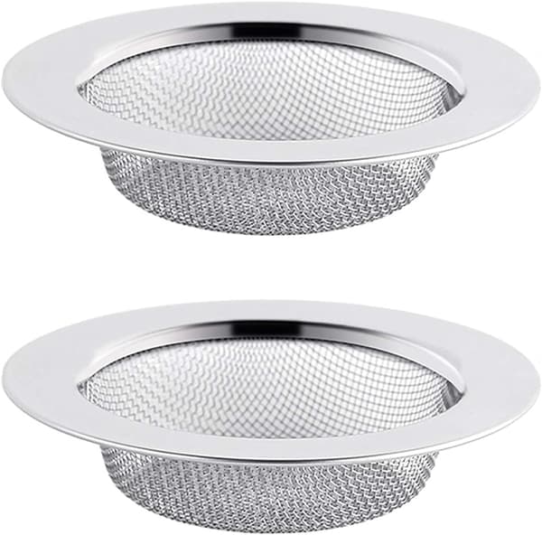 2 STK. Vaskesisi i rustfrit stål, 11,5 cm afløbsfilter, vaskesi