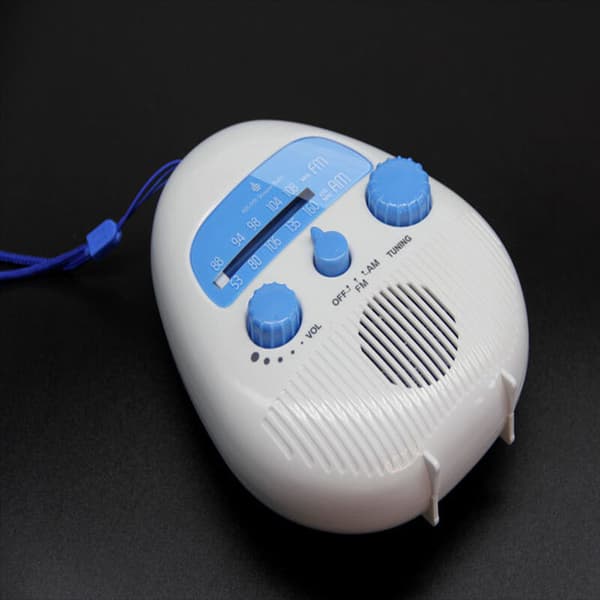 Mini duschradio vattentät badrumsradio batteridriven FM/A