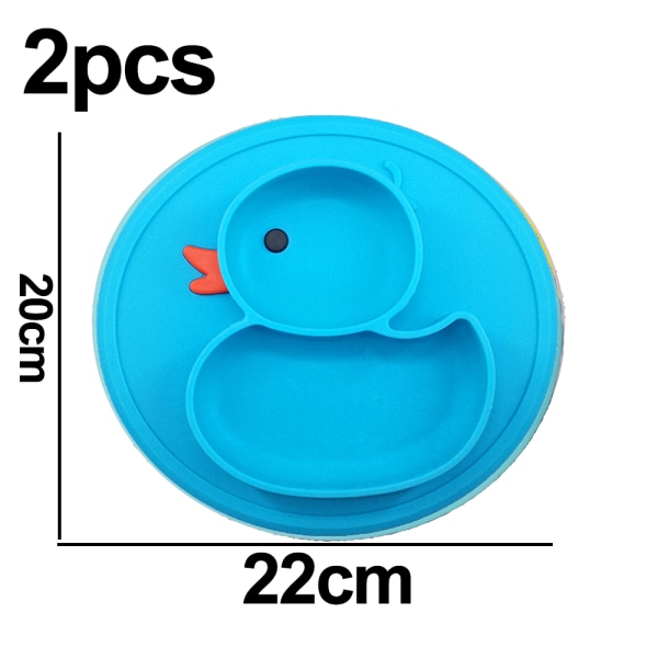Silikondelad tallrik för småbarn - Bärbar halkfri