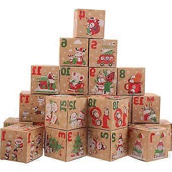 24 st Julkalender Godisaskar Bakverkaskar Papperskakaskar Julbehållare()