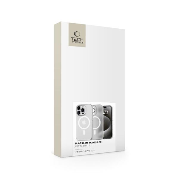 Tech-Protect iPhone 16 Pro Max -kuori MagSafe MagSlim Matt White