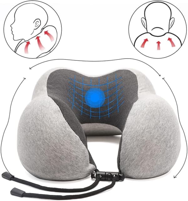 Bekväm Resekudde - Flygplanskudde - Bilkudde - Memory Foam